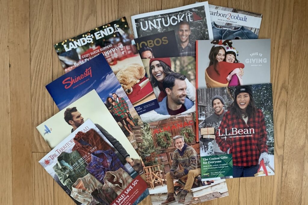 Person browsing a mail-order catalog